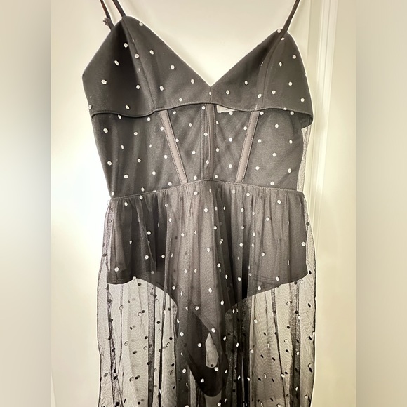 JAYLEEN MAXI DRESS - GLITTER TULLE CORSET DRESS IN BLACK - Picture 5 of 5